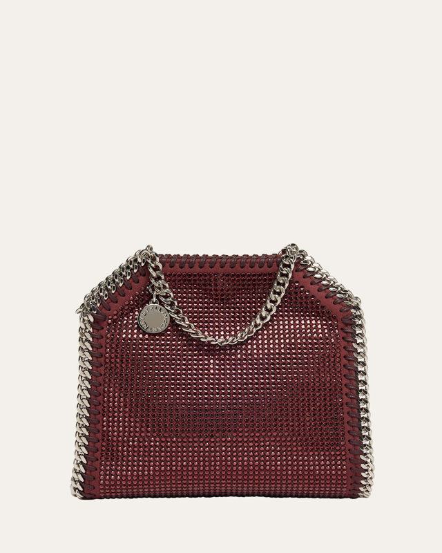 Falabella Tiny Crystal Hotfix Alter Suede Crossbody Bag